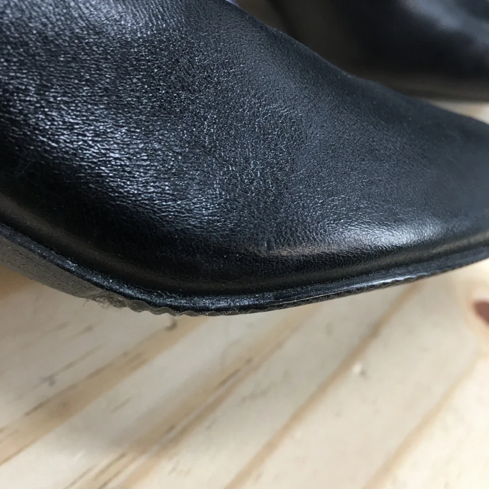 Zapatos de tacón ECCO para mujer 39 tacones de gatito sin cordones vestido puntiagudos cuero negro Foto 4 de 4