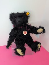 13" Steiff Black Titanic Mohair Teddy Bear Tagged 3509 Jointed Si