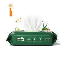 Earth Rated Pet Wipes for Dogs and Cats, 100 Grooming Wipes, Unscented