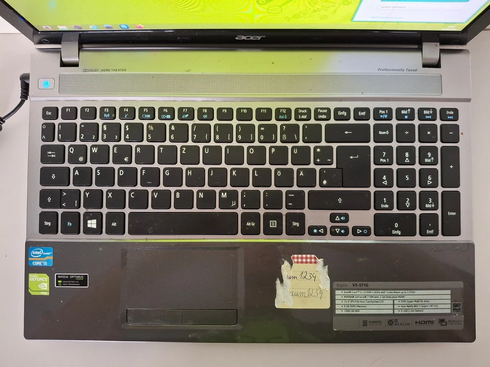 Acer Aspire V3-571G Core i5 1000GB HDD Display 15,6'' Notebook Lap Top ( 1448) - Bild 2 von 4