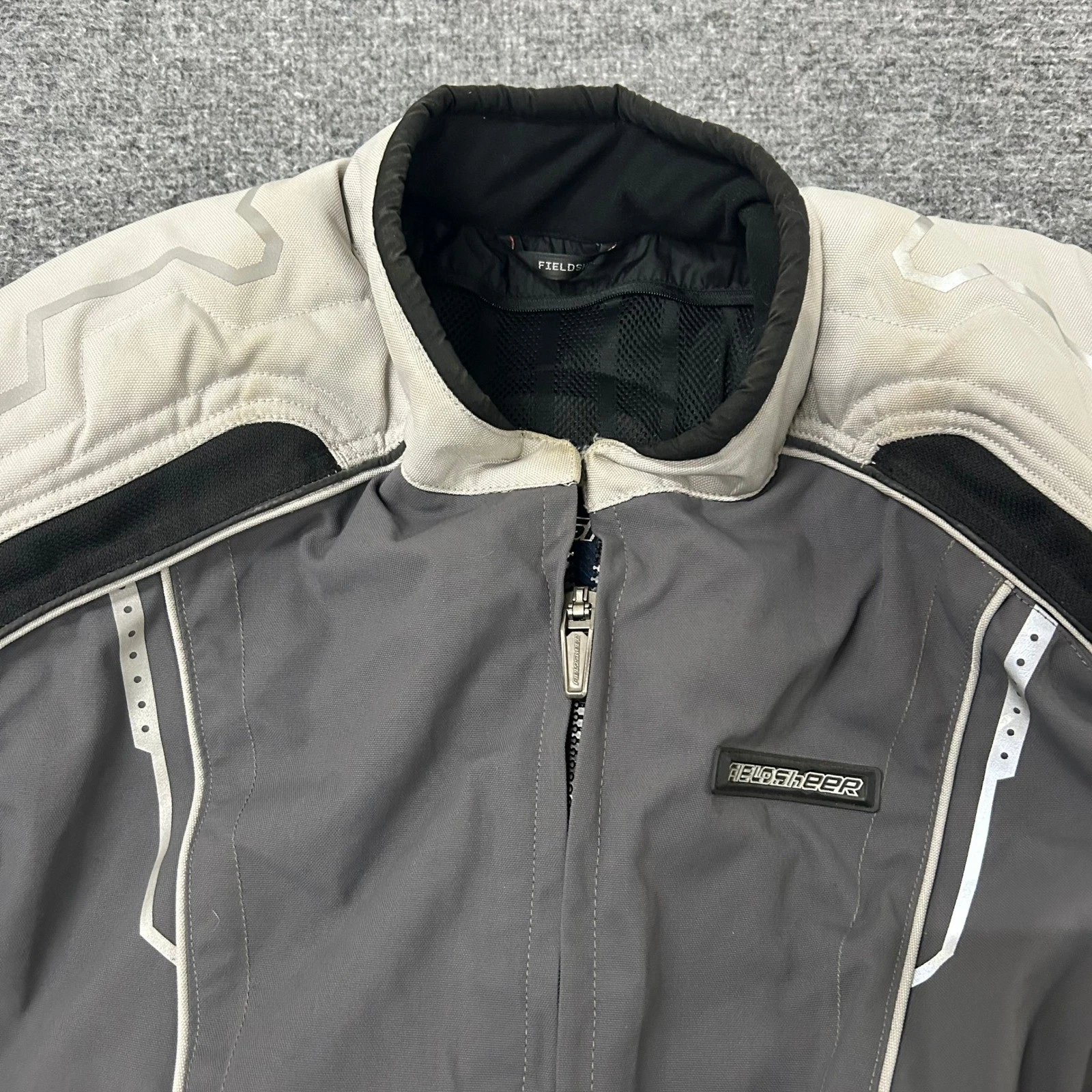 Fieldsheer Jacket Mens Size L Grey Nanomax Padded Biker Motorcycle Gear Good image 1
