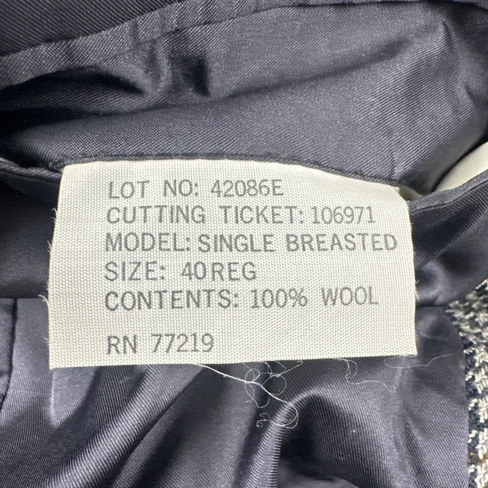 VTG Pierre Balmai Tweed Wool Blazer Men 40R Multicolor Houndstooth Jacket - Image 4 of 4