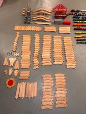 MASSIVE BRIO Wooden Trains Set Lot: 375 pieces, Bridges People Boats Cars etc