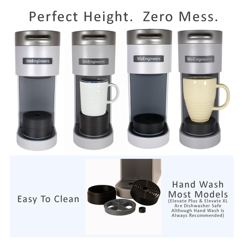 Accessorio Supporto Tazza Regolabile Antispruzzo per Caffettiere Keurig Nero/Grigio - Foto 8 di 12