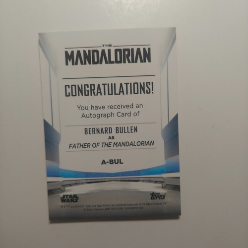 2022 Star Wars Chrome The Mandalorian Beskar Edition Bernard Bullen Auto A9 - Picture 2 of 2