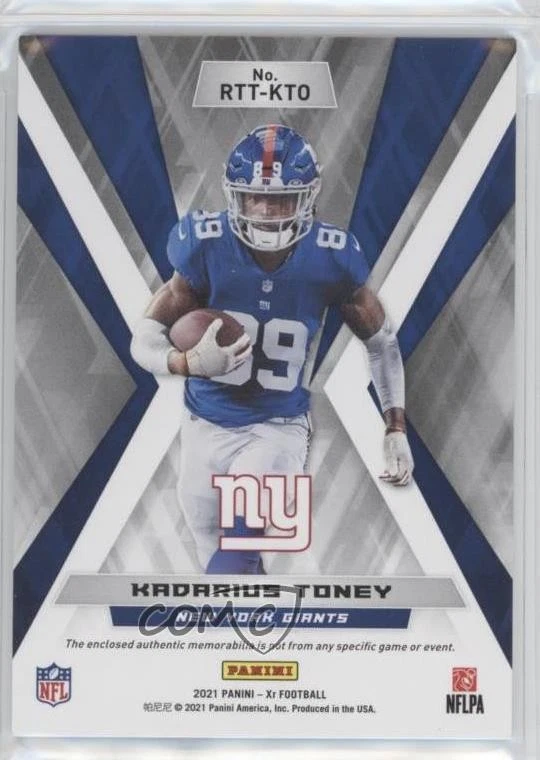 2021 Panini XR Rookie Triple Threats Materials Gold /10 Kadarius Toney RC - Image 2 of 2