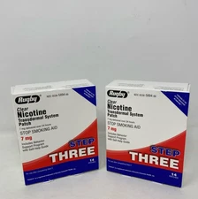 (2-Pack) Rugby Clear Nicotine Patch Step 3 7mg 14 PATCHES Free Shipping