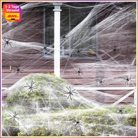 Spinnennetz Halloween Deko 200G Mit 30 Plastikspinnen Dehnbar FüR Innen AußEn