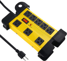 Heavy Duty Surge Protector - 8 Outlet Power Strip with 1200 Joules, Metal with 6