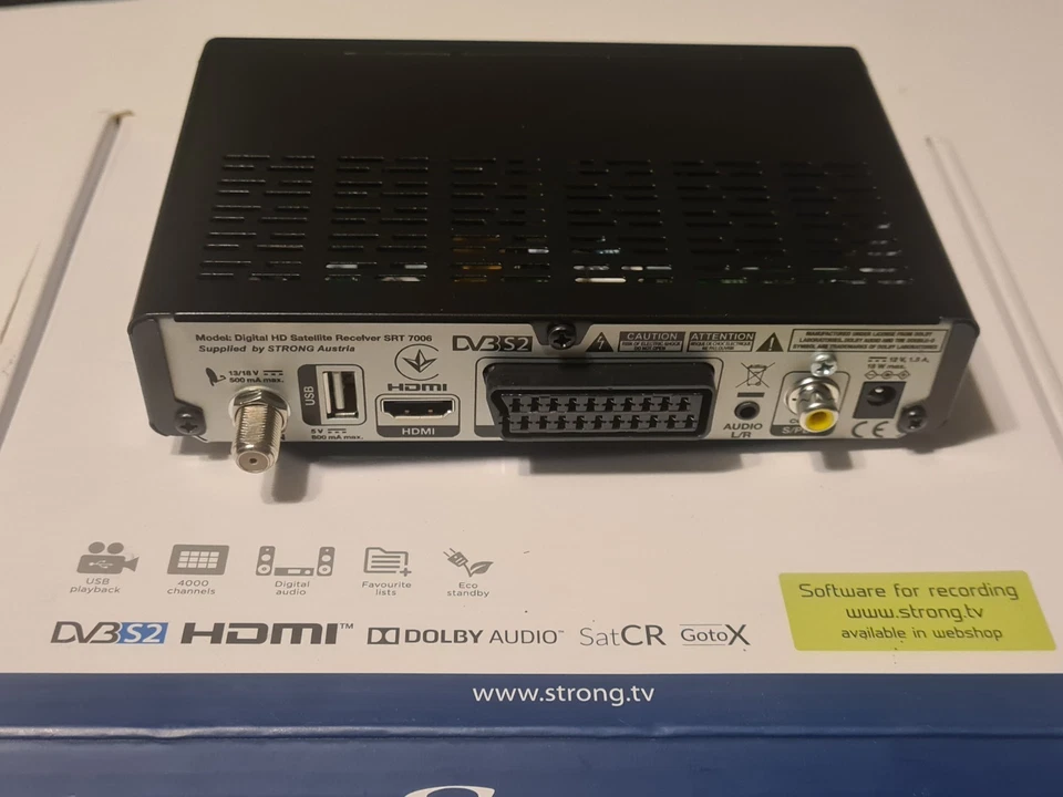STRONG SRT 7006 Décodeur Satellite, HD Sat Free to Air (Récepteur TV HD, HDMI ) - Photo 2/4
