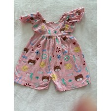 Lilly  Sid Girls Pink Nautical Romper Size 4  5Y Bears  Sea Print