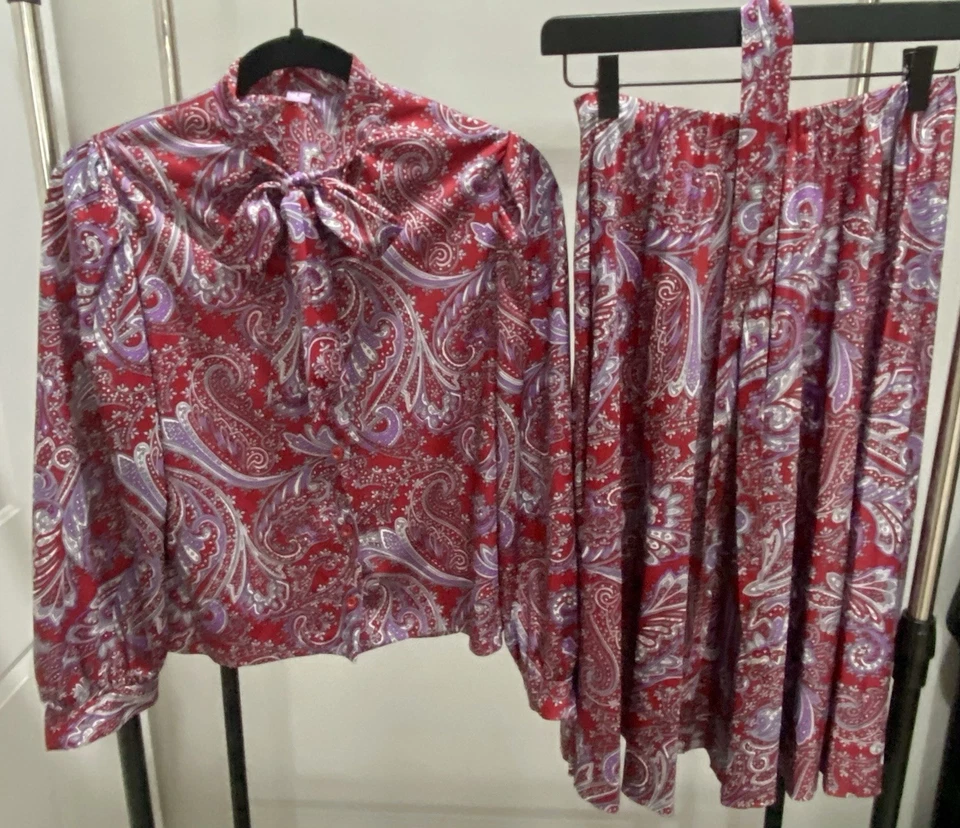 2 juegos de faldas/botones vintage de 2 piezas para mujer de los años 70 Foto 3 de 4