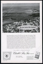 1964 St Croix Virgin Islands harbor aerial photo Chubb vintage print ad