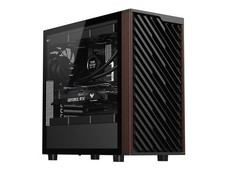 DIYPC DIY-ATX28-Wood Black USB3.0 /Type C ATX Mid Tower Gaming Computer Case w/
