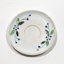 Antique Children  s Porcelain Tea Party Saucer Toy w/Blue Flower RARE