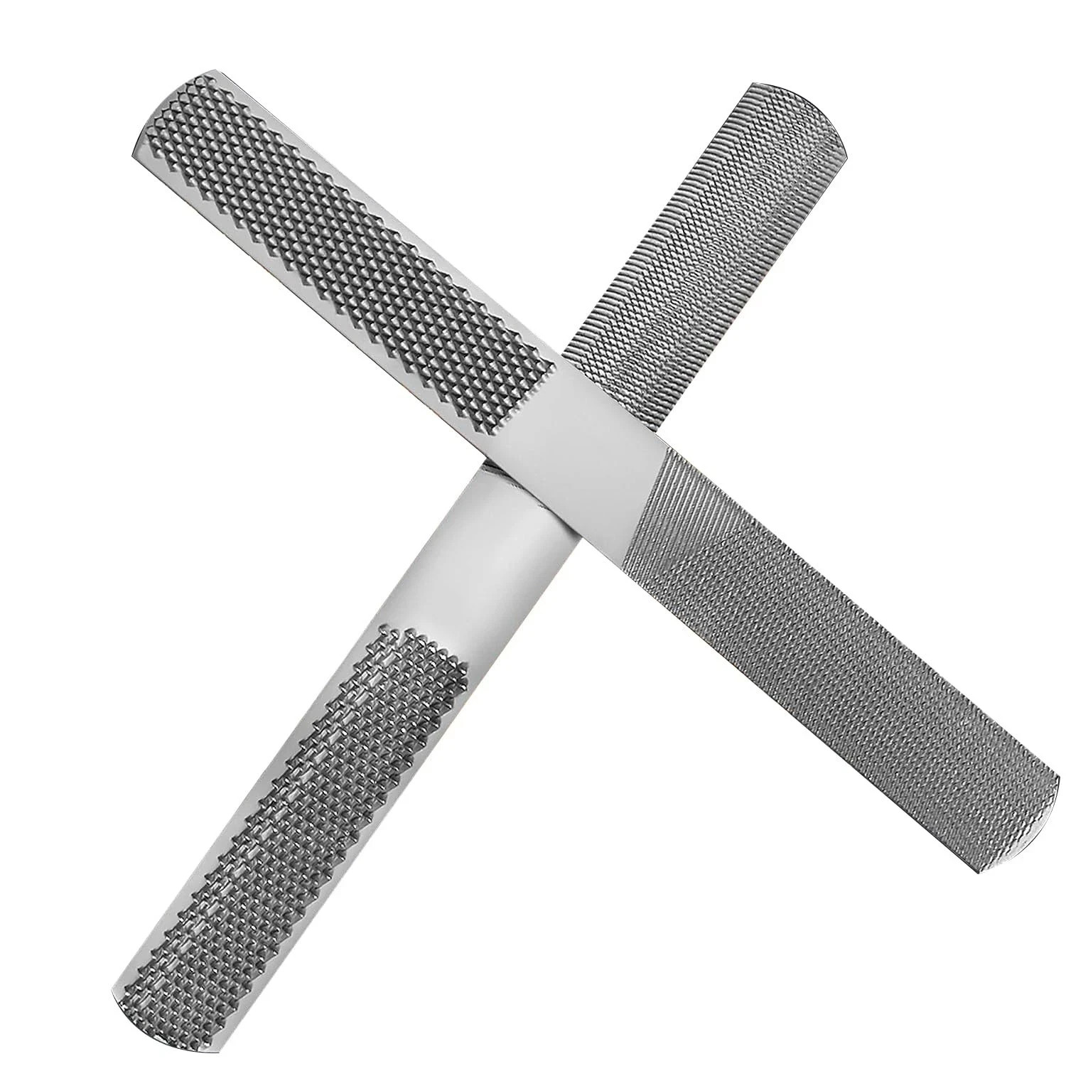 2 Pack Wood Rasp File, 8" x 4 Way Hand File and Half Round Rasp for Wood Metal
