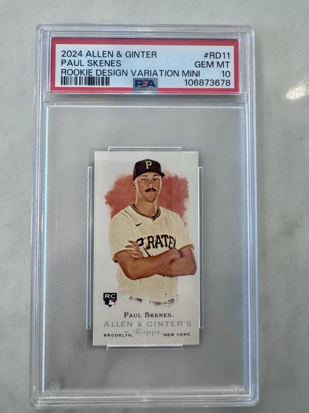 Topps 2024 Allen & Ginter Paul Skenes Mini Rookie Design Var RD-11 PSA 10