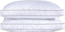 puredown® Goose Feathers and Down Pillow King (Pack of 2), Gusseted Style 1 