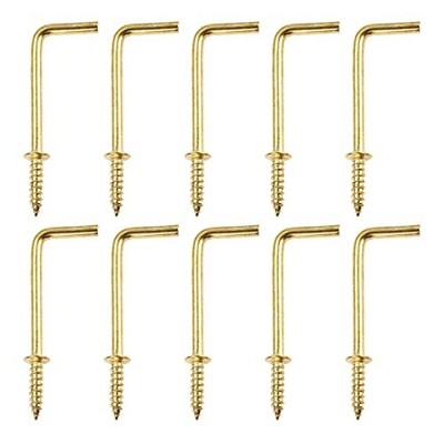 dophee L Shape Screw in Hooks, Right Angle Screws 7 Shape Cup 54x19mm 10