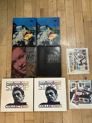 3) 1994 1995 1996 USPS COMMEMORATIVE STAMP COLLECTION BOOKS STAMPS