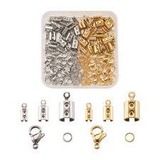 1Set Lobster Claw Clasps Crimp Cord Ends Clasp Tips for Jewelry Craft Making Kit