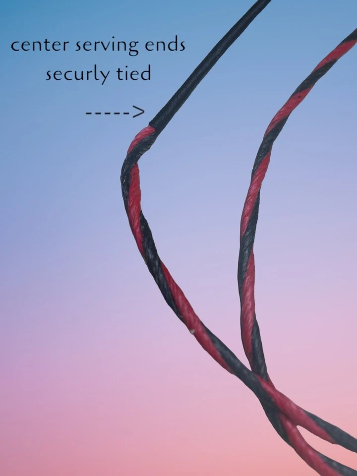 Flemish Twist Bowstring RED AND BLACK/ 16 strands B55 / CHOOSE YOUR LENGTH! - Image 4 of 4