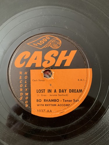 Rare Bo Rhambo-“Move It On Out”-1956 Space Age, Cash 1037-Cool Jazz 78 rpm - Picture 4 of 4