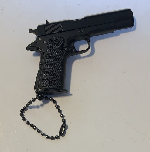 1:3 Toy Pistol Gun Metal Mini Model Keychain W/ Disassembly Bullet Clip New Blk - Picture 3 of 4