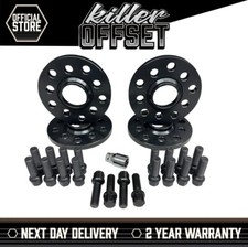 Black Wheel Spacers 15mm 20mm Radius Bolts + Locks Audi VW TT 5x100/112 57.1