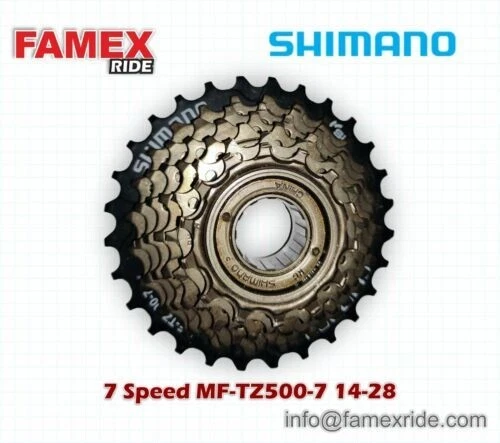 Shimano 7 Speed MF-TZ500-7 Index 14-28 Freewheel Block Screw On - Image 2 of 3
