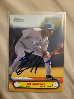 2021 Topps Heritage Minors Signed Ed Howard Chicago Cubs Rookie Auto | eBay