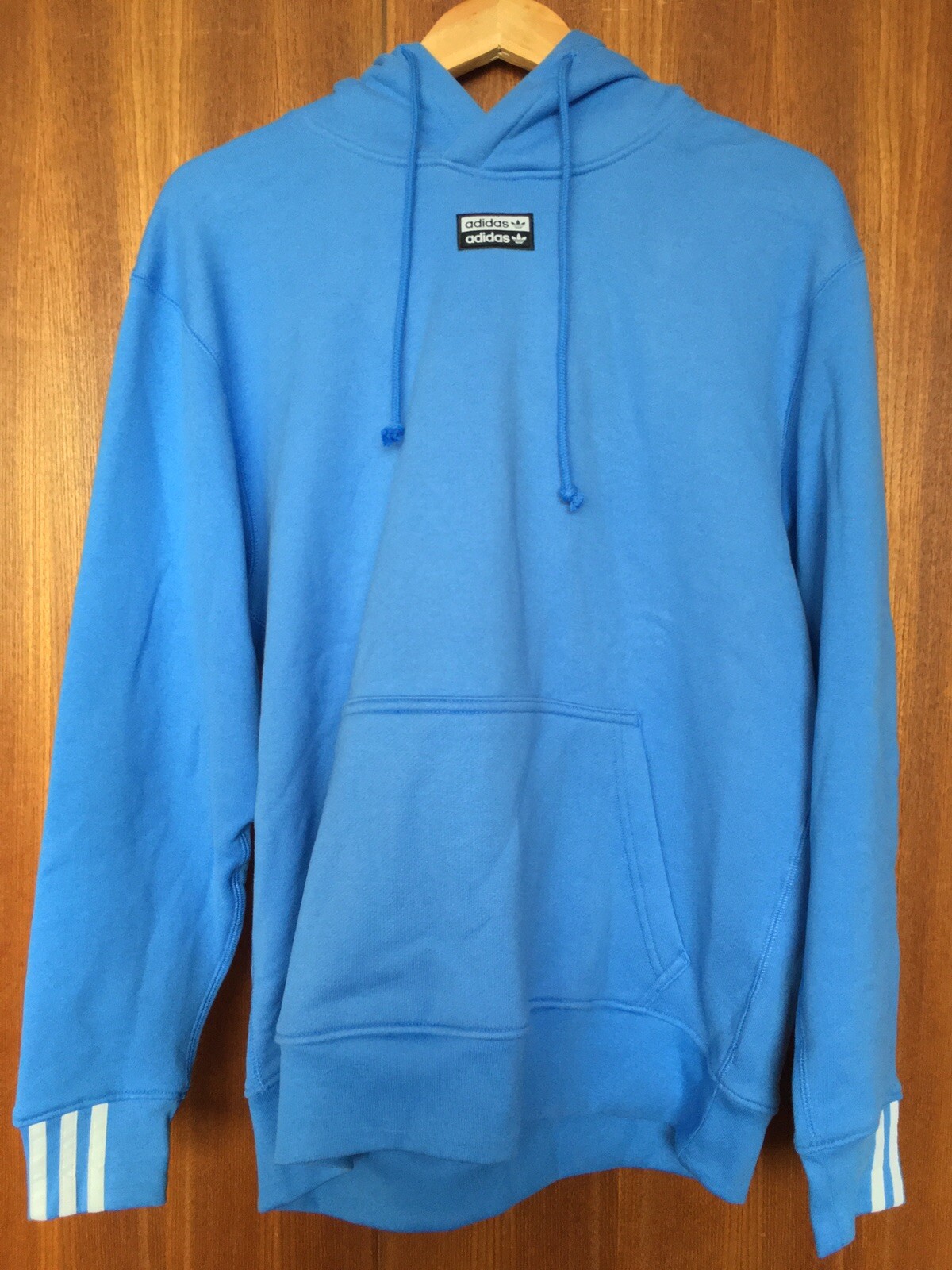 Women’s Adidas Original Tape Overhead Hoodie Blue Medium BNWT RRP £63 image 2