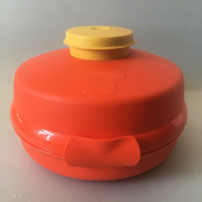 Tupperware Orange Sandwich Bagel Salatbehälter 4440A-4 mit gelbem Smidget 4453B-7