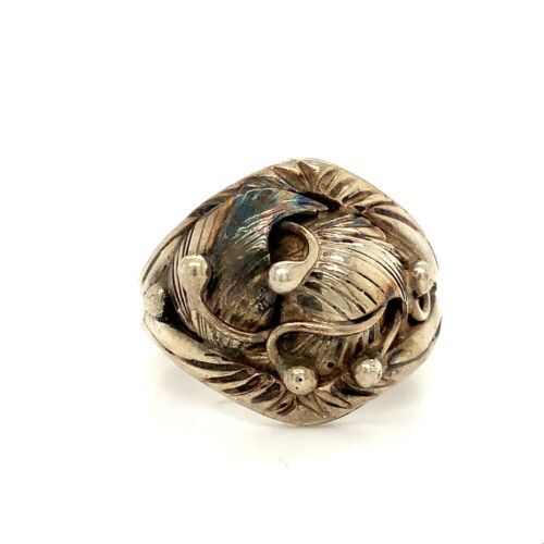 Vintage Sterling Signed LC Lee Charley Jr Navajo Southwest Beaded