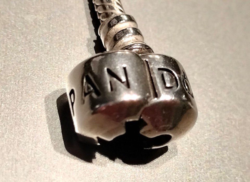 Pandora SS 7.5" Barrel Clasp Snake Chain Bracelet 590702HV19 eBay