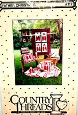 Needlecraft Stitchery Quilt Pattern 1986 Country Threads FATHER CHRISTMAS