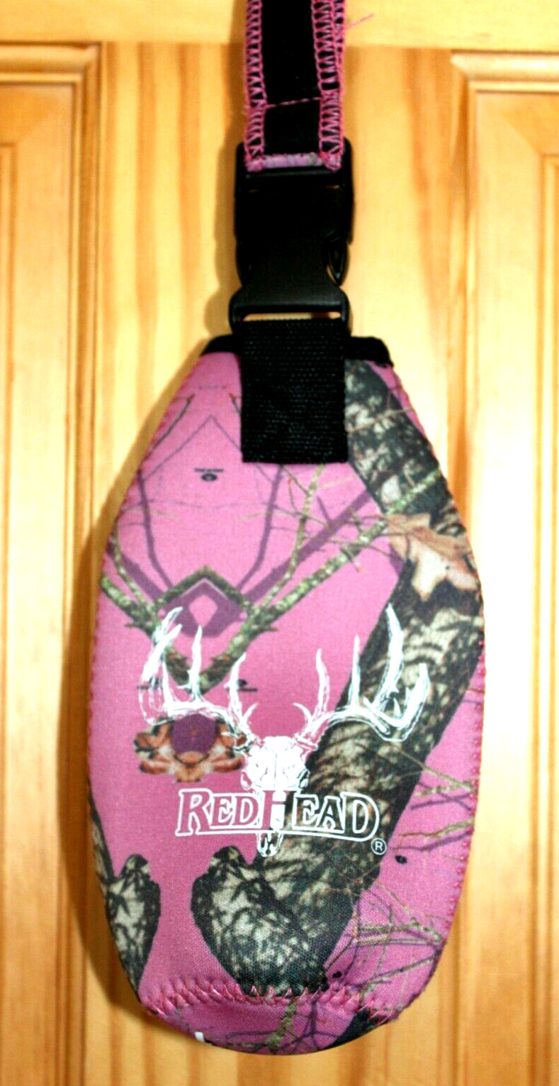 RedHead Pink Camo Deer Stag Beer Bottle Drink Koozie w/ Lanyard Neck Strap