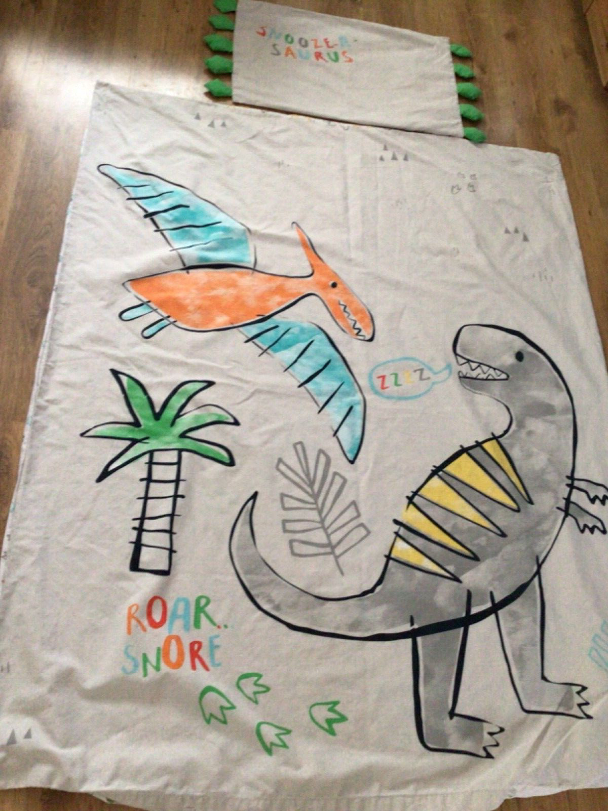 lenzuola lettino dinosauri appena lavato copripiumino/federe