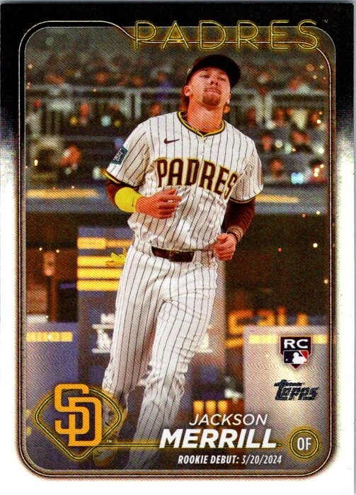 2024 Topps Update Jackson Merrill Rainbow Foil SP Rookie Debut RC #US169 Padres