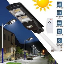 40W Solar Street Lights Outdoor Commercial Parking Light Dusk to Dawn Flood Lamp