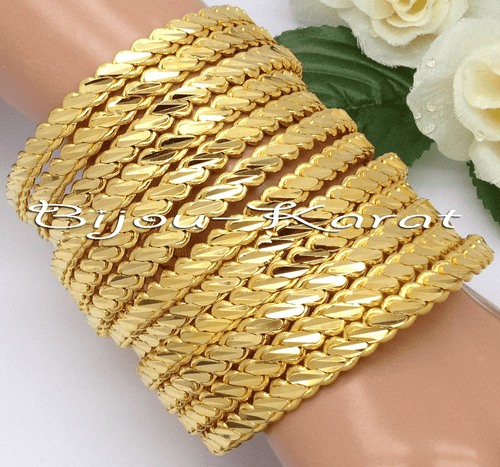 18 x Burma Bilezik üclü Gold Armreifen Armreif 24 Karat Vergoldet Altin 0,7 cm