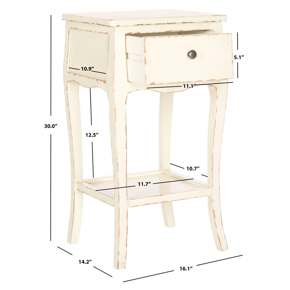 SAFAVIEH Thelma End Table With Storage Drawer | Vintage Cream | Foto 4 de 4