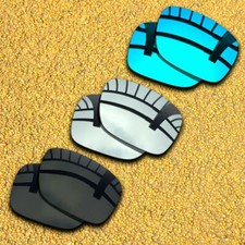 3 Pairs Lenses Replacement for-Oakley Latch Polarized-Solid Black Silver Blue