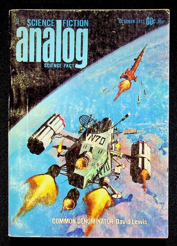 Science Fiction Analog October 1972 David Lewis Gordon R. Dickson Ruth Berman