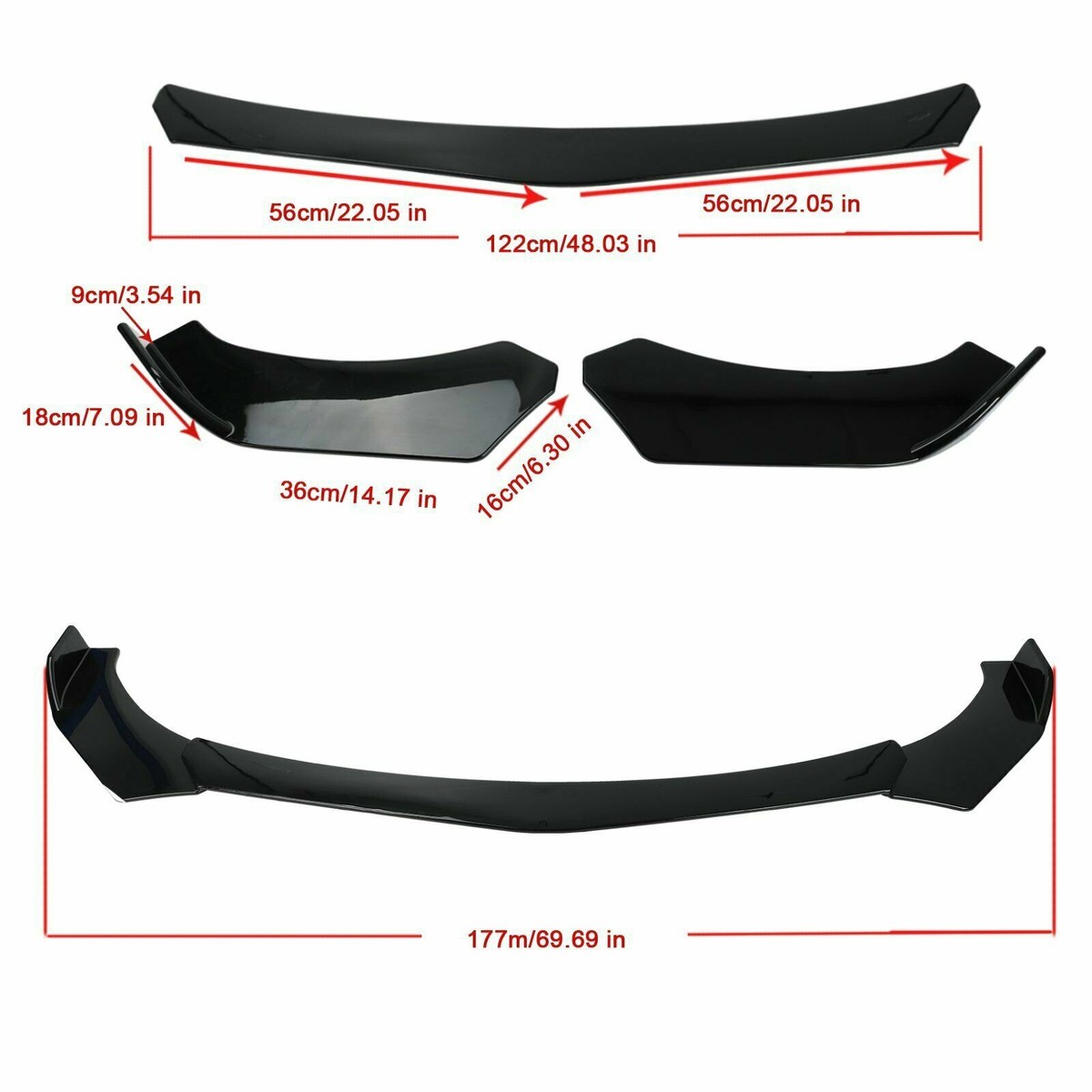 1.3" Wide White EZ Fit Bumper Lip Splitter Chin Spoiler Trim For Toyota Scion