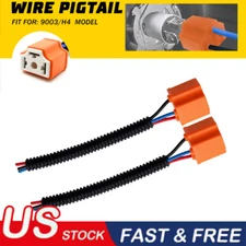 Female Ceramic S 9003 H4 Two Harness Head Light Bulb Plug Extension Wire Pigtail
