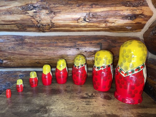 Russian Nesting Dolls - 8 Pieces - Very Clean - 7 3/4” Tall - Rare - Picture 7 of 18