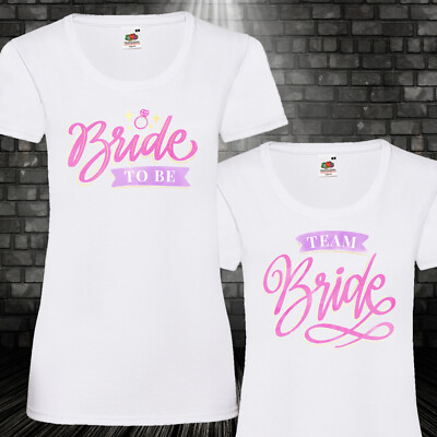 JGA T-Shirt Braut Bride Shirt Crew Team Bride Junggesellinnenabschied Damen -5XL