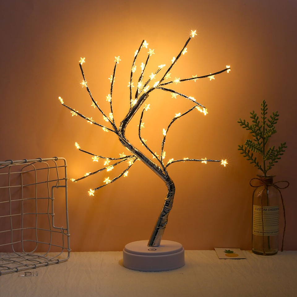 Battery/USB LED Bonsai Twig Tree Lights Christmas Birch Tree Table Lamp