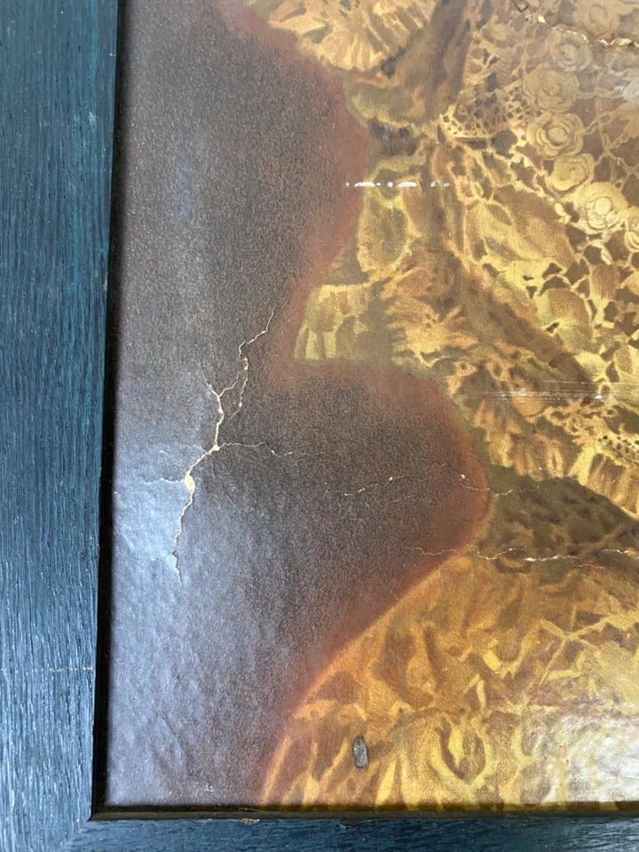 antiguo raro principios de 1900 sub rosa cigarros cigarrillos cartón tabaco letrero enmarcado Foto 4 de 4